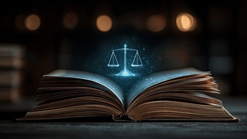 Book with scales on top symboliing ethical research